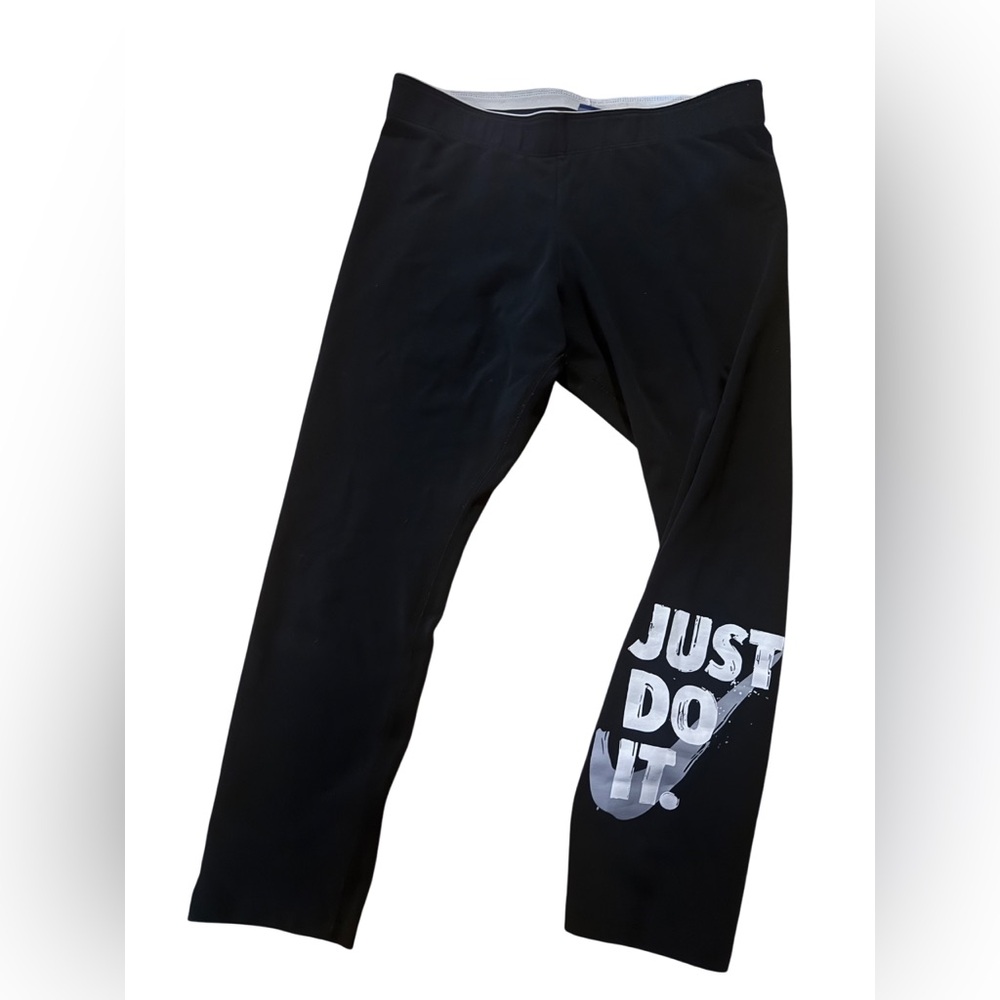Nike Black Leggings with White Just Do It Graphic